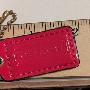 Coach Pink Patent Leather Hang Tag With Gold  Chain